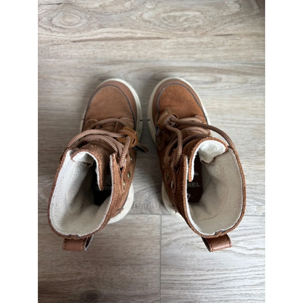 Sorel Kids Explorer II Carnival Boots Velvet Tan Suede Faux Fur Size 9